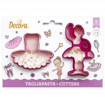 Set 2 cortadores galletas pl�stico Bailarina Tut�