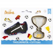 Set 2 cortadores galletas pl�stico Trofeo y Bota