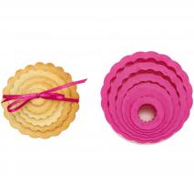 Set 6 cortadores galletas Circular rizado tamaos