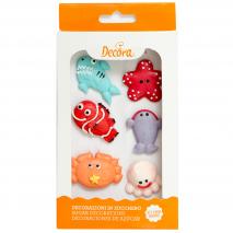 Set 6 decoraciones de az�car Animales marinos