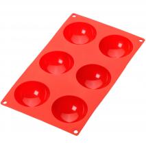 Motllo semiesfera 6 cav x90 ml vermell
