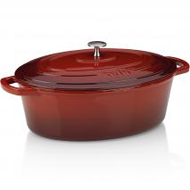 Cazuela oval hierro fundido esmaltada 33 cm, 6,5 L