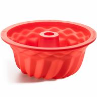 Motllo savarin silicona fons 22 cm vermell