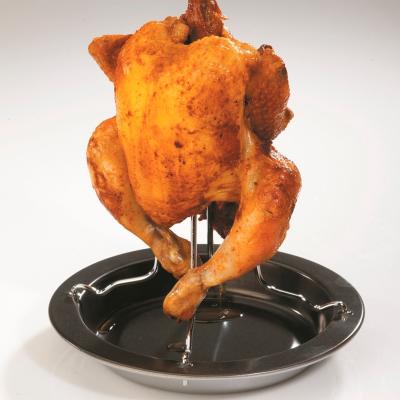 Asador para pollo horno con plato antiadherente