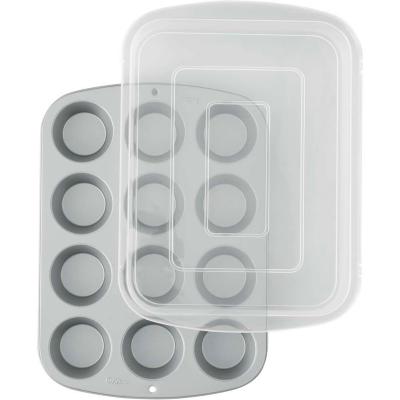 Molde muffins met�lico+tapa Wilton 12 cav.