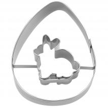 Cortador galletas Huevo con conejo 7 cm