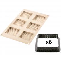 Motllo silicona Kit Tarta Sand x6 8x8 cm