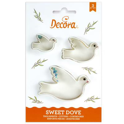 Set 3 cortadores galletas pl�stico Paloma