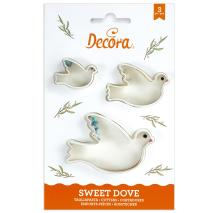 Set 3 cortadores galletas pl�stico Paloma