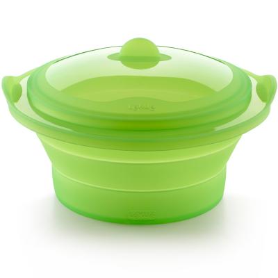 Vaporera silicona plegable translúcida verde