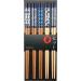 5 pares palillos japoneses motivos azules