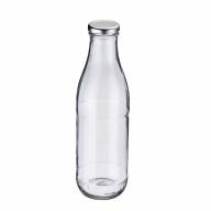 Botella zumos y leche cristal con tapa