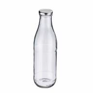 Botella zumos y leche cristal con tapa