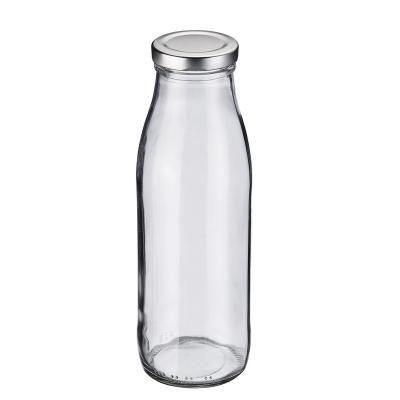 Botella zumos y leche cristal con tapa