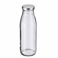 Botella zumos y leche cristal con tapa