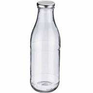 Botella zumos y leche cristal con tapa