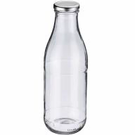 Botella zumos y leche cristal con tapa