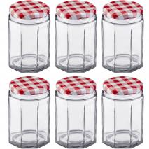 6 tarros conserva hexagonales con tapa
