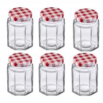 6 tarros conserva hexagonales con tapa