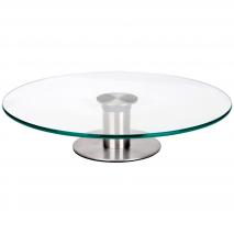 Soporte giratorio cristal 30 cm pie acero
