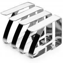 4 pinzas sujeta manteles inox