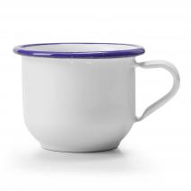 Tassa retro acer esmaltat blanc blau