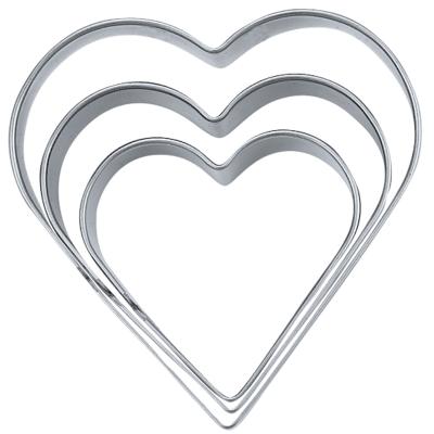 Juego 3 cortadores galletas Corazones