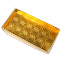 Caja para 18 bombones dorada