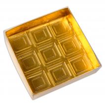 Caja para 9 bombones dorada