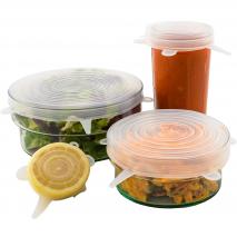 Set 6 tapas silicona extensibles con topes 6-21 cm
