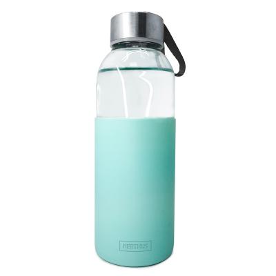 Botella cristal con banda silicona