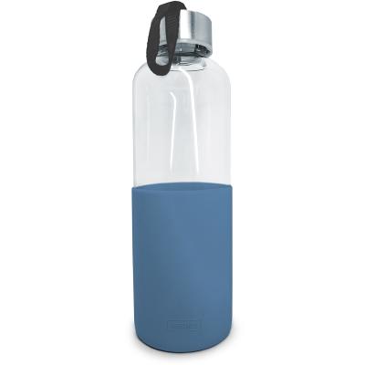 Botella cristal con banda silicona