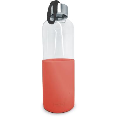 Botella cristal con banda silicona