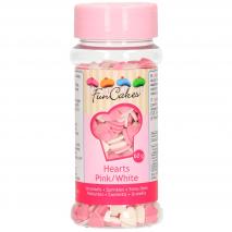 Sprinkles nonpareils 80 g corazones rosa y blanco
