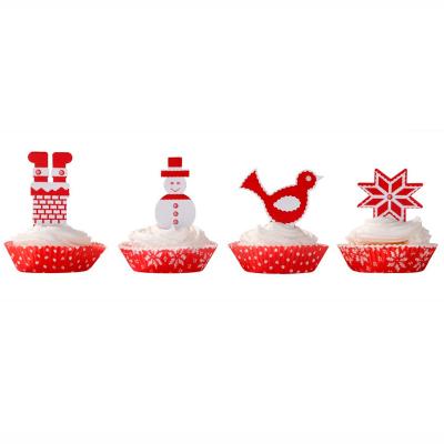 Papel cupcakes x40 y toppers x20 Knitted Noel