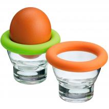Soporte para huevo en cristal y silicona