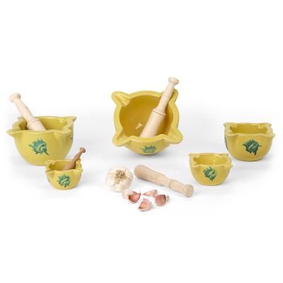Mortero miniatura amarillo tradicional 8 cm