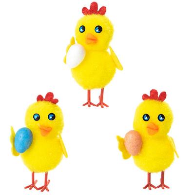 Pollet groc amb Ou a l'ala Pasqua 5 cm