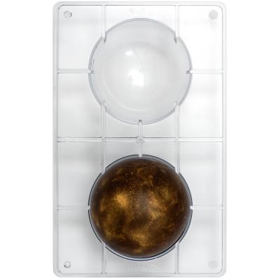 Molde policarbonato chocolate semiesfera x2 10 cm