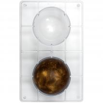 Motllo policarbonat  xocolata semiesfera x2 10 cm