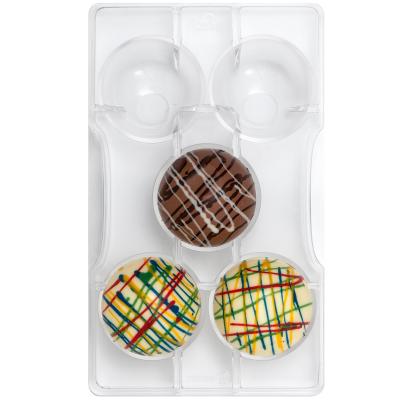 Molde policarbonato chocolate semiesfera base