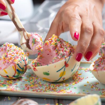 Molde policarbonato chocolate semiesfera base