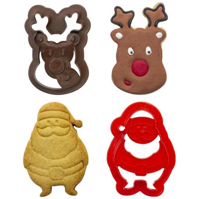 Set 2 cortadores galletas pl�stico Santa y Reno