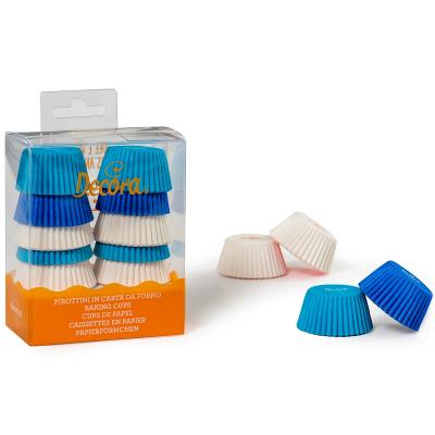 Papel mini cupcakes x200 Azules y blancos