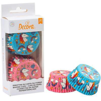 Papel cupcakes x36 Unicornio