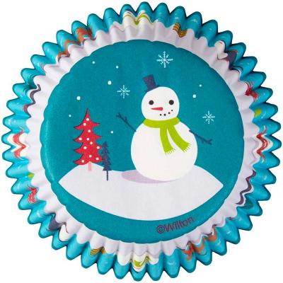Papel cupcakes x 75 mueco nieve