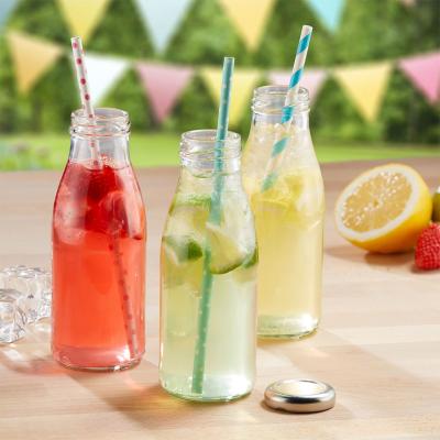 Botella zumos y leche cristal con tapa