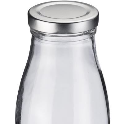 Botella zumos y leche cristal con tapa