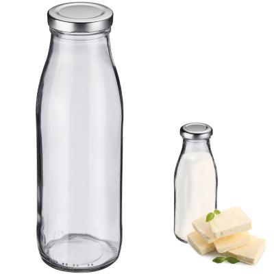 Botella zumos y leche cristal con tapa