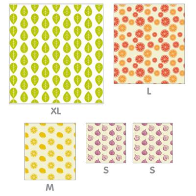 5 hojas envoltorio cera abeja medida variada